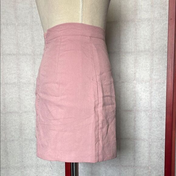 Princess Polly Rose Pink Linen Mini Skirt w/Slit (Size: 2) - Picture 7 of 12